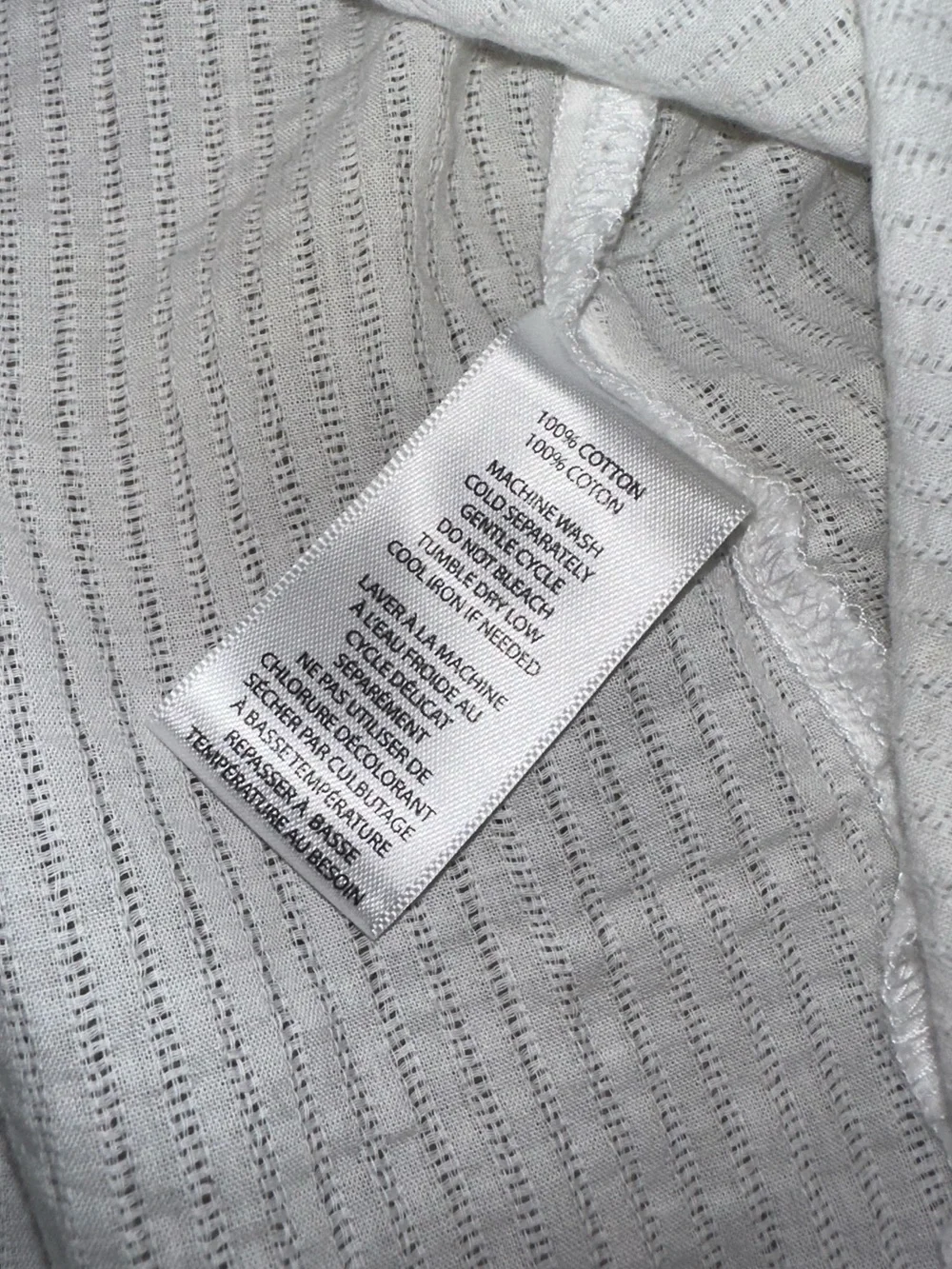 Beachlunchlounge White Button Down Semi Sheer Gauzy Cotton Ruffle Sleeve Hem - Picture 7 of 8